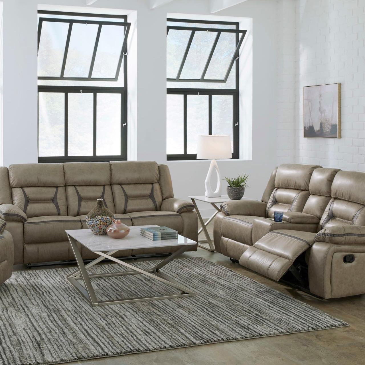 Maxwell 2pc Set - Sofa & Reclining Loveseat