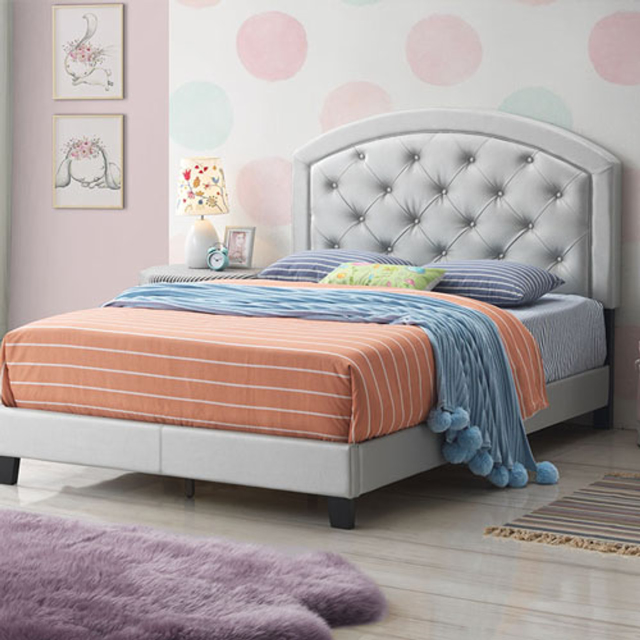 Gaby Full Bed in Silver