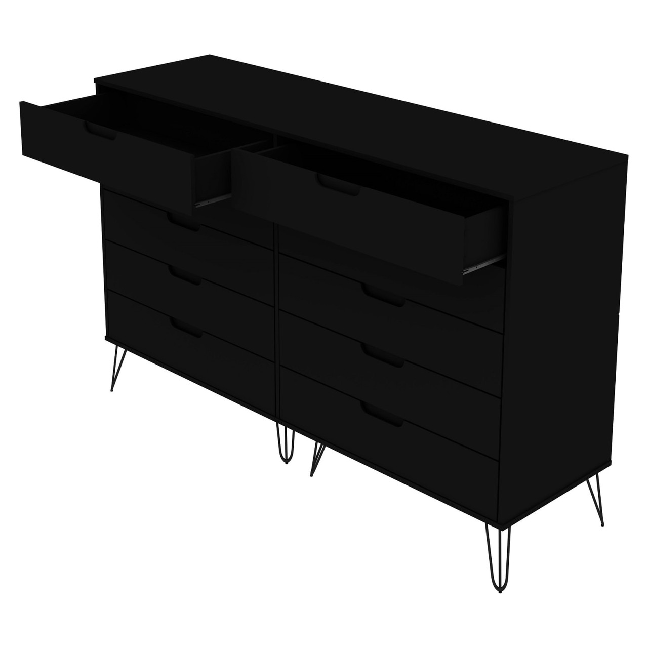 Rockefeller 10-Drawer Double Tall Dresser in Black