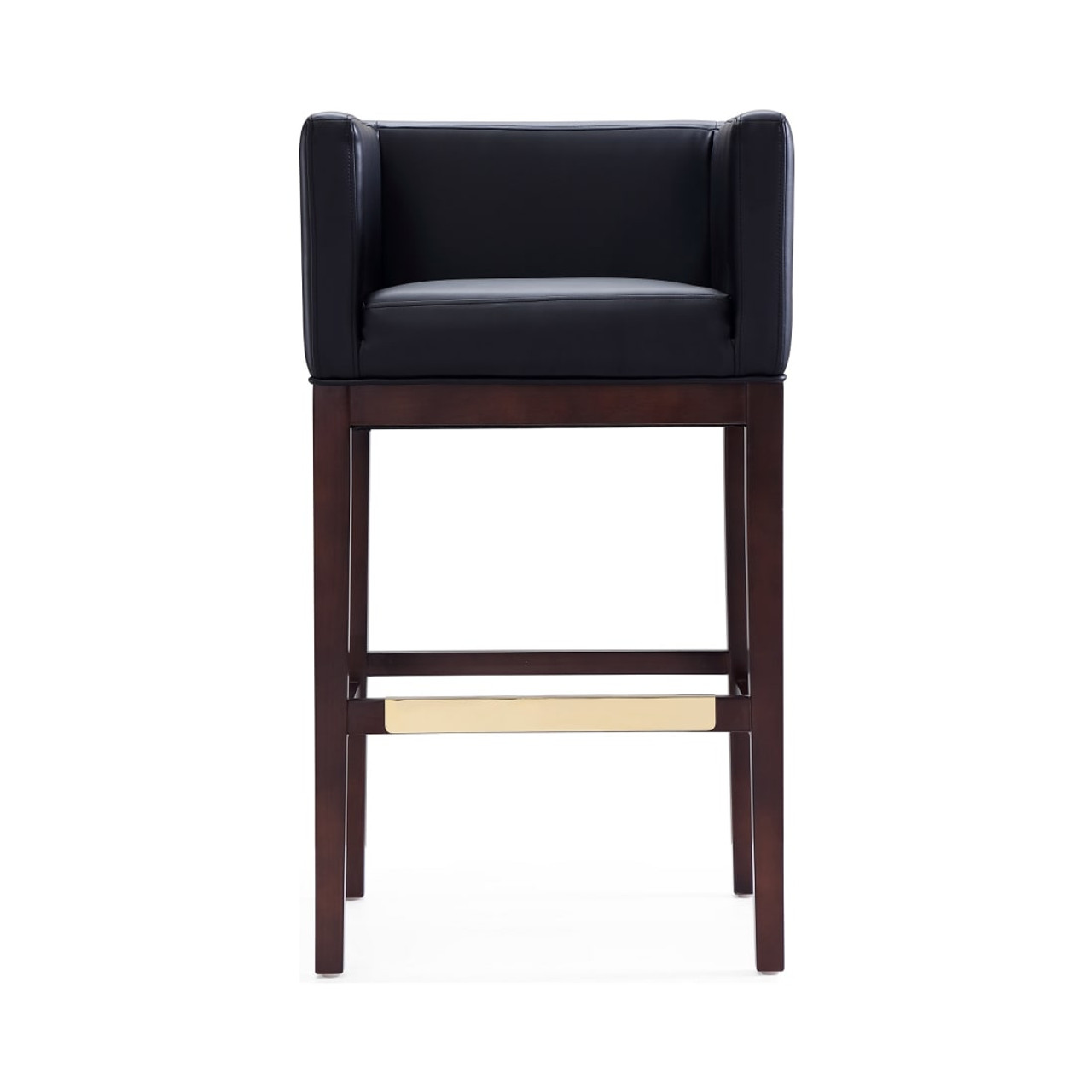 Kingsley Barstool in Black and Dark Walnut (Set of 2)