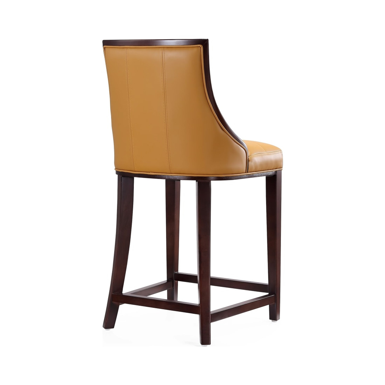 Fifth Ave Counter Stool in Camel and Dark Walnut (Set of 3)
