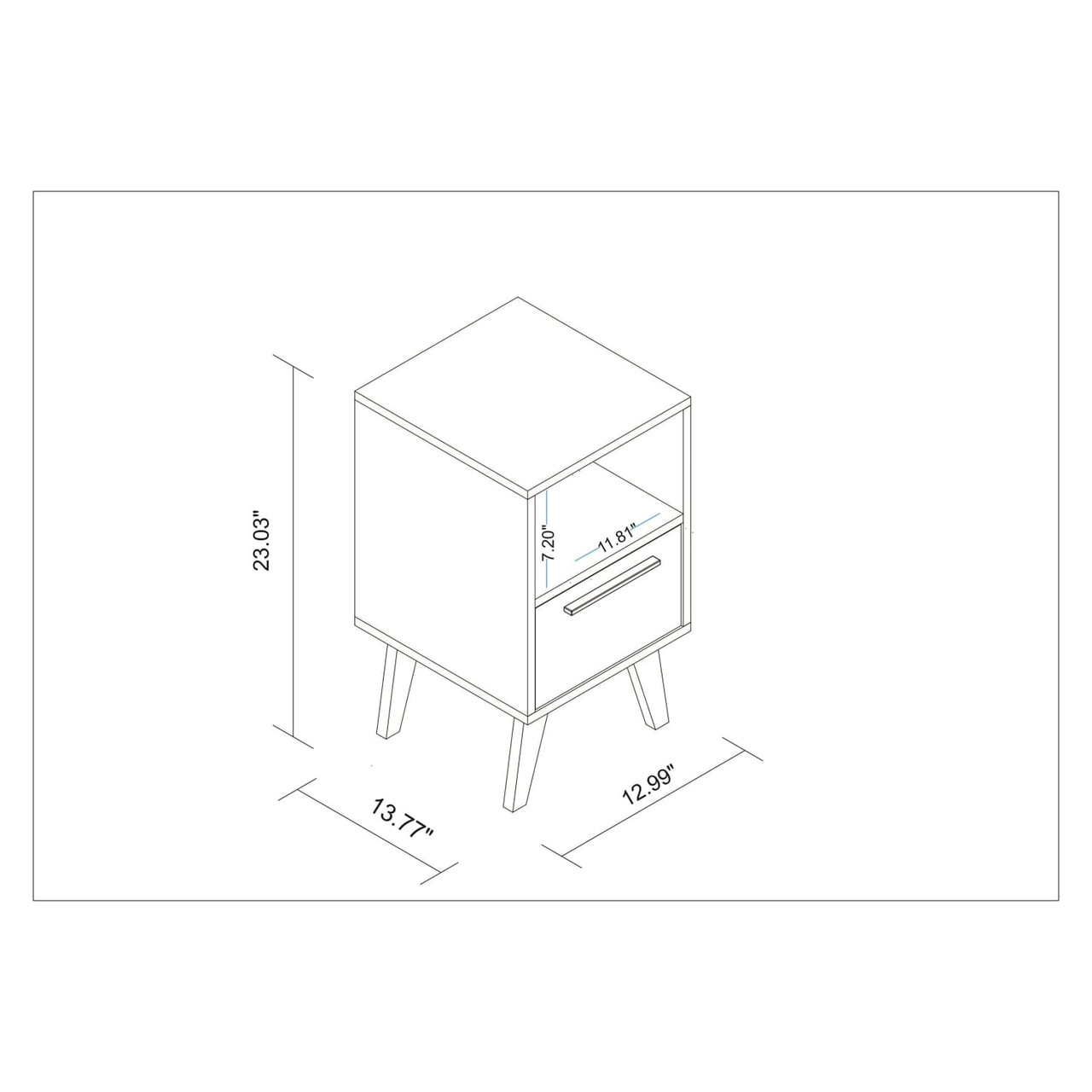 Amsterdam Nightstand 1.0 in Multi Color Red and Blue