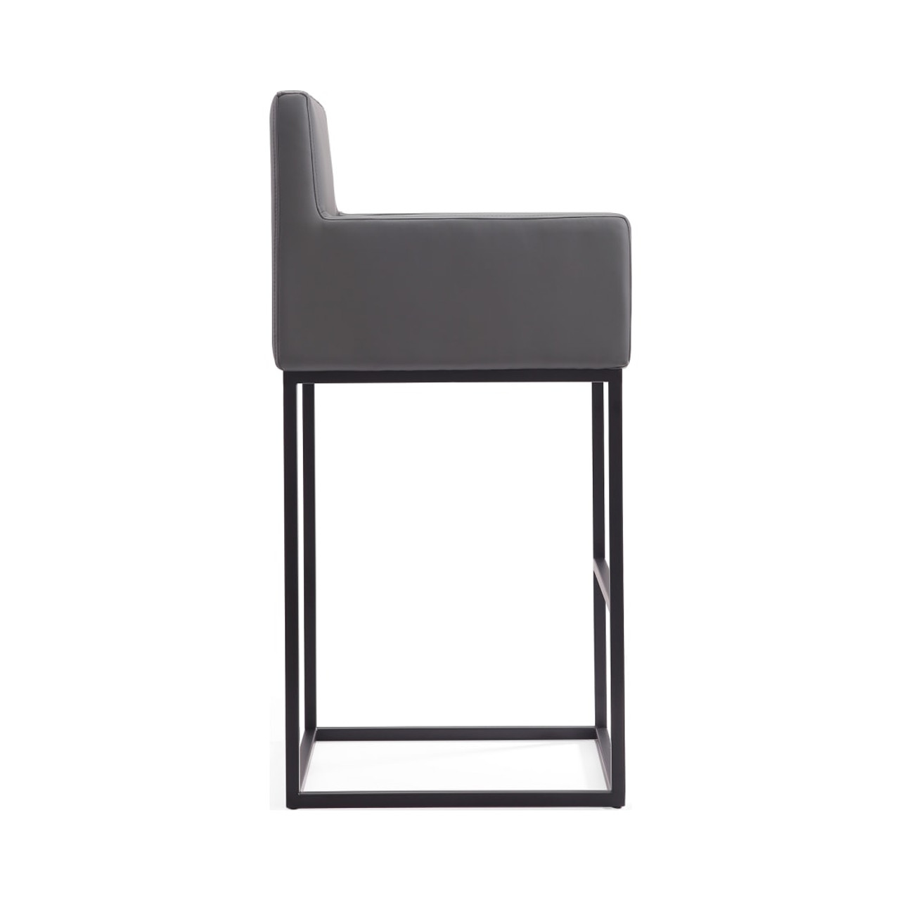 Ambassador Barstool in Gray and Black (Set of 2)