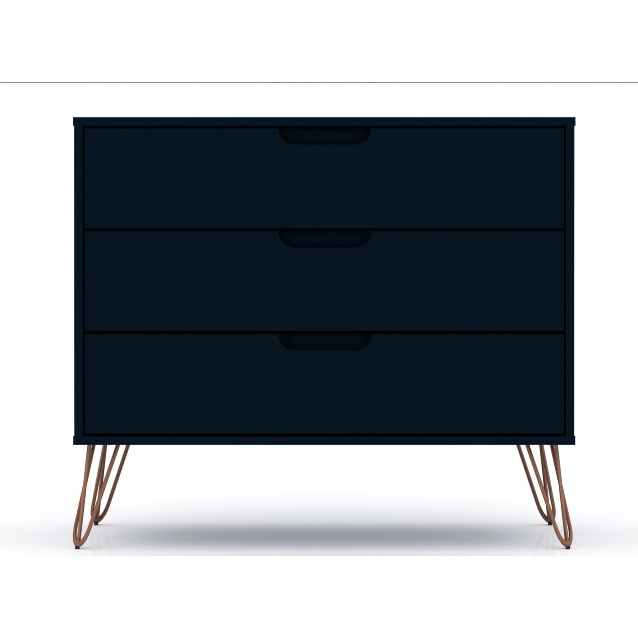 Rockefeller 3-Piece Tatiana Midnight Blue Dresser and Nightstand Set