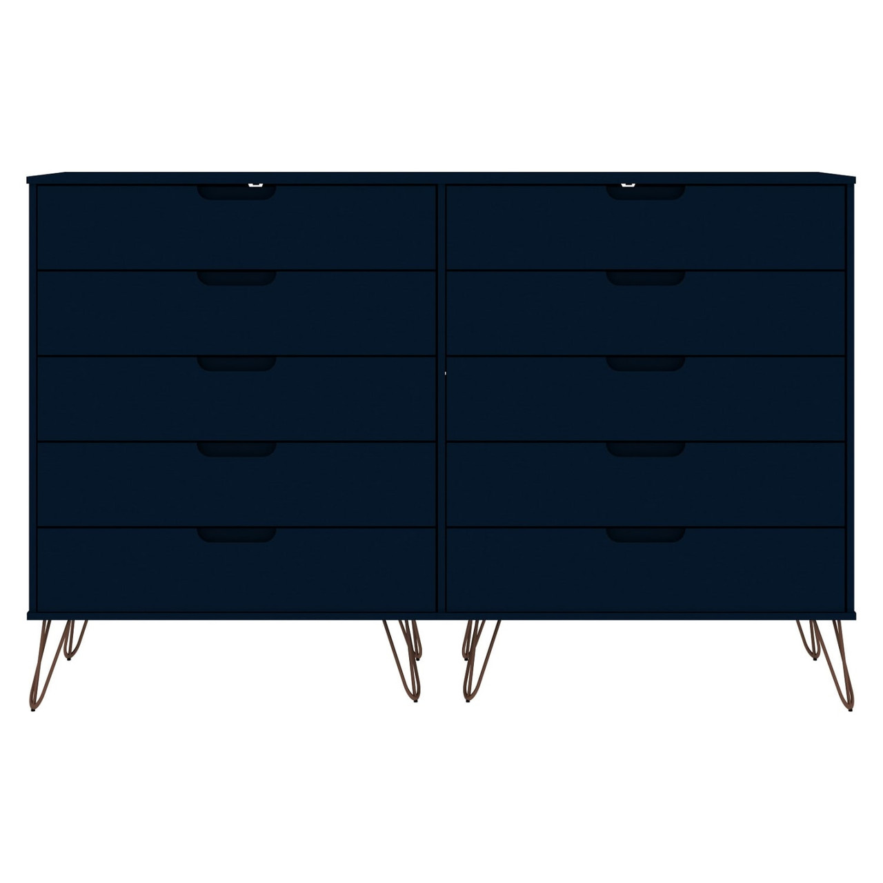 Rockefeller 3-Piece Tatiana Midnight Blue Dresser and Nightstand Set
