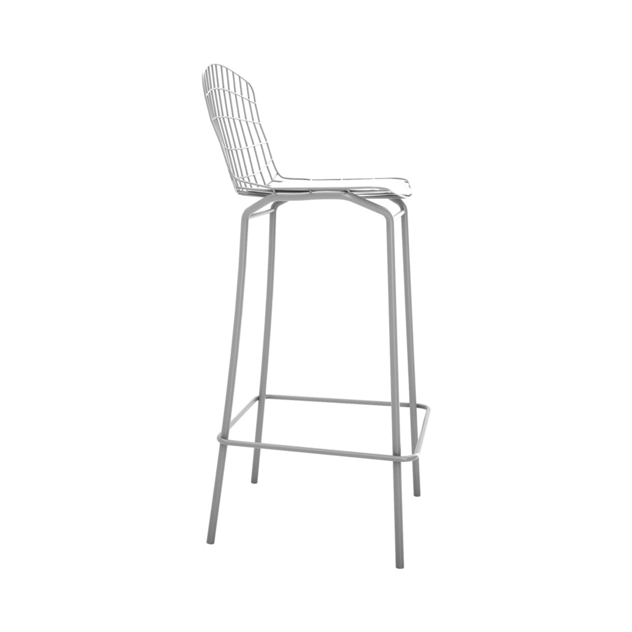 Madeline Barstool in Charcoal Gray and White (Set of 2)