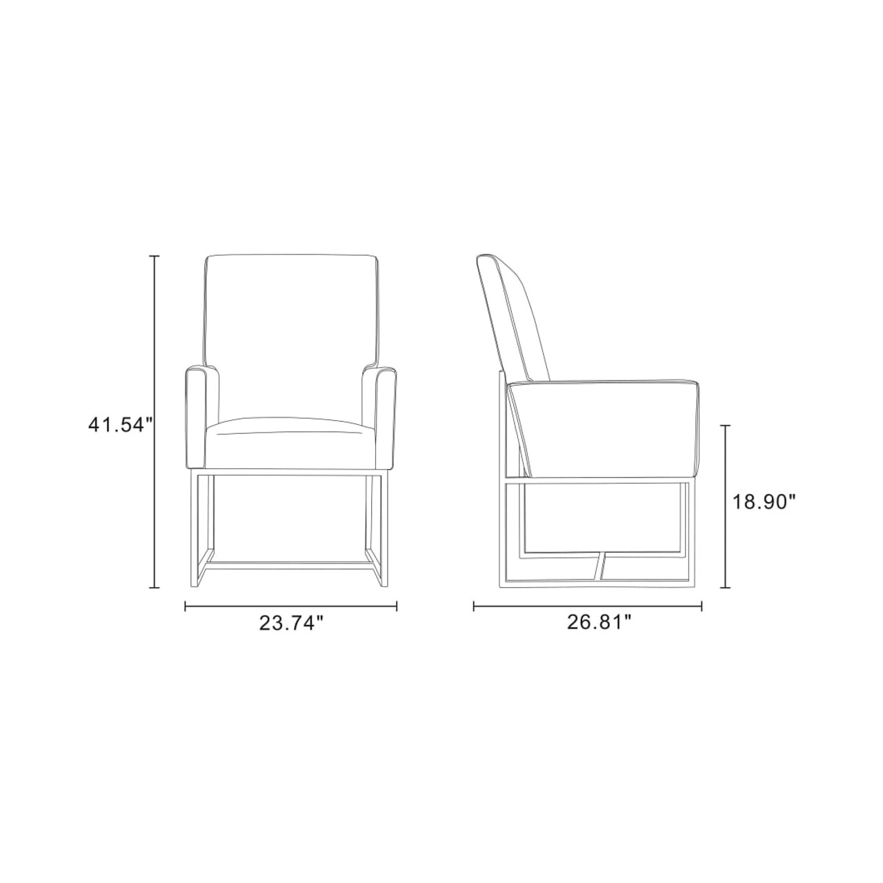 Element Dining Armchair in Gray (Set of 2)