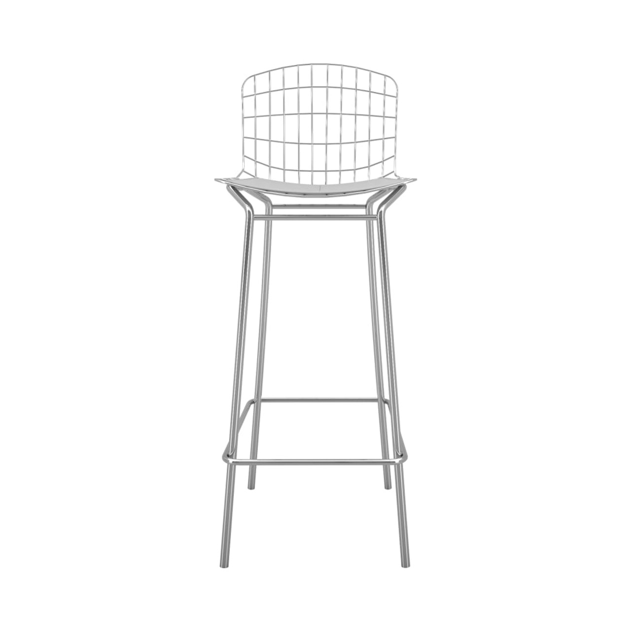 Madeline Barstool in Silver and White (Set of 3)