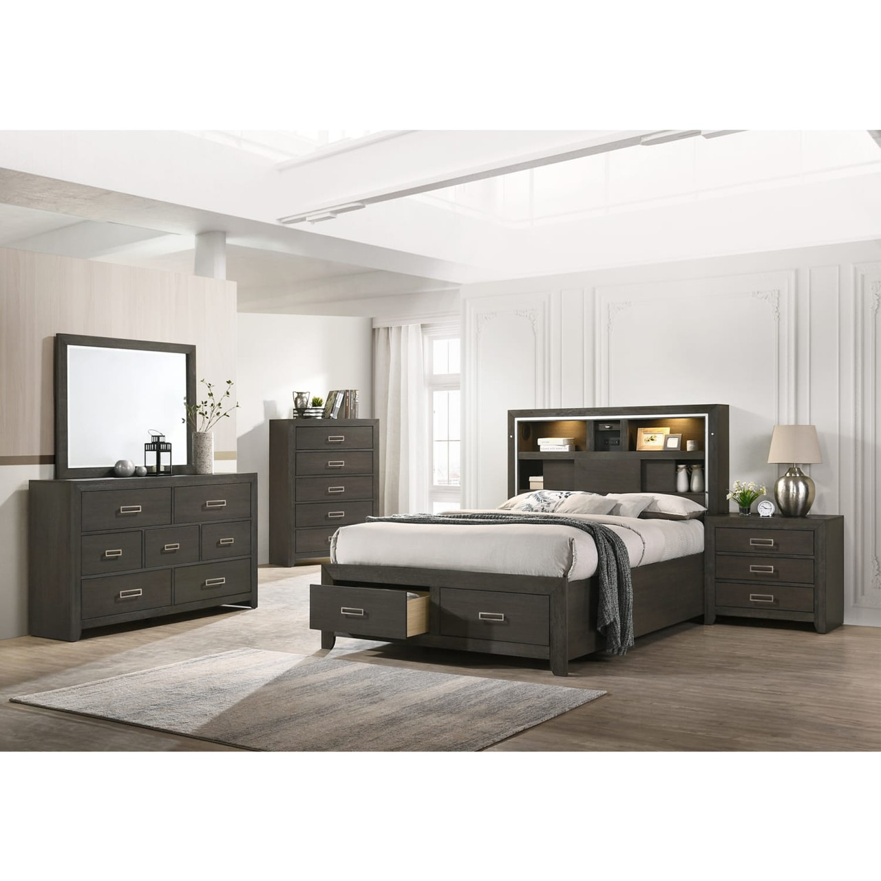 Rhapsody Collection Gray King Bed