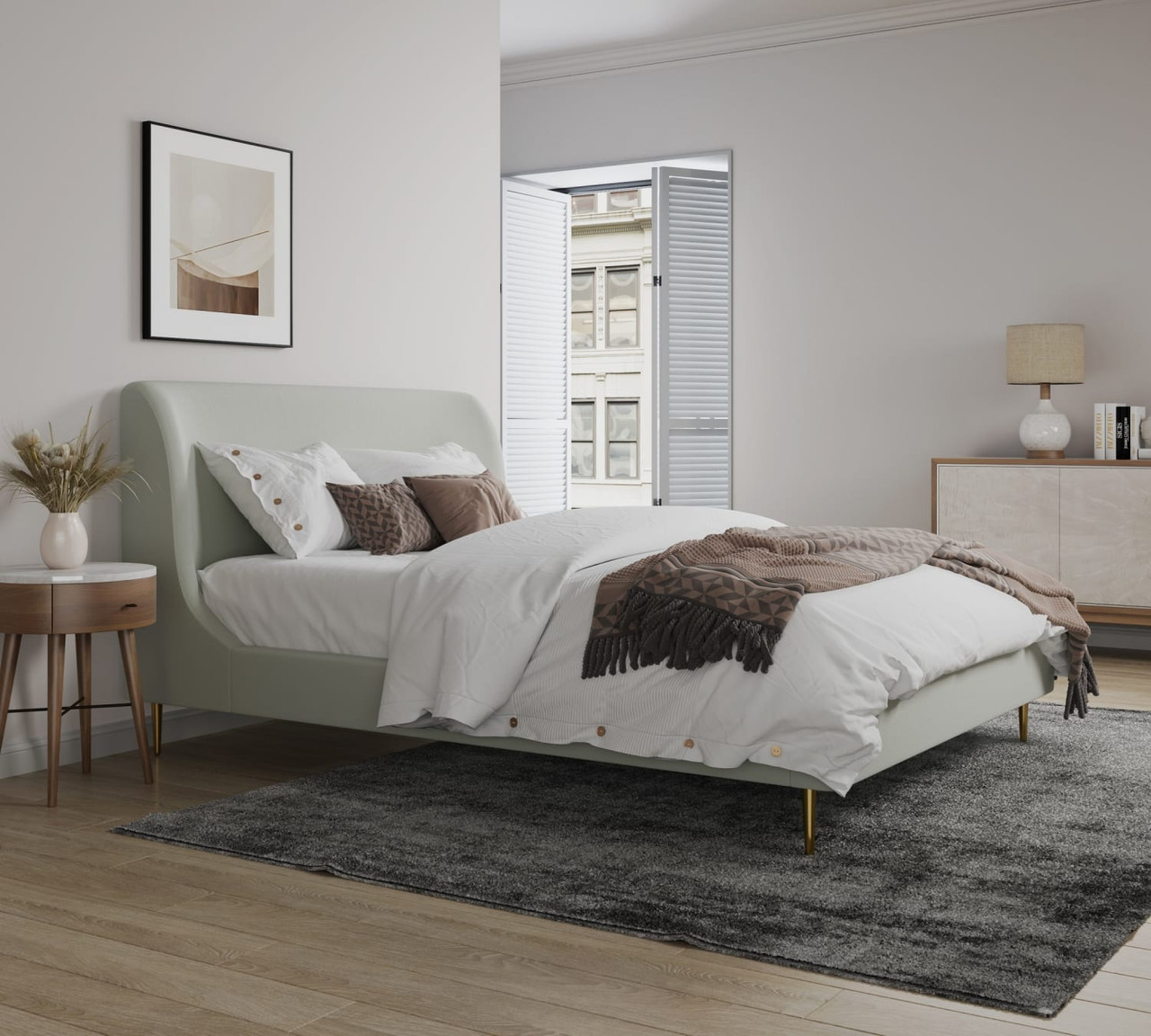 Heather Full-Size Bed in Cream