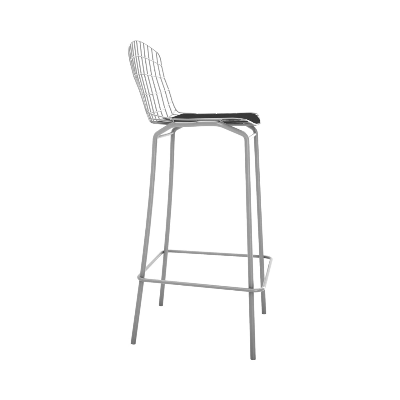 Madeline Barstool in Charcoal Gray and Black (Set of 2)