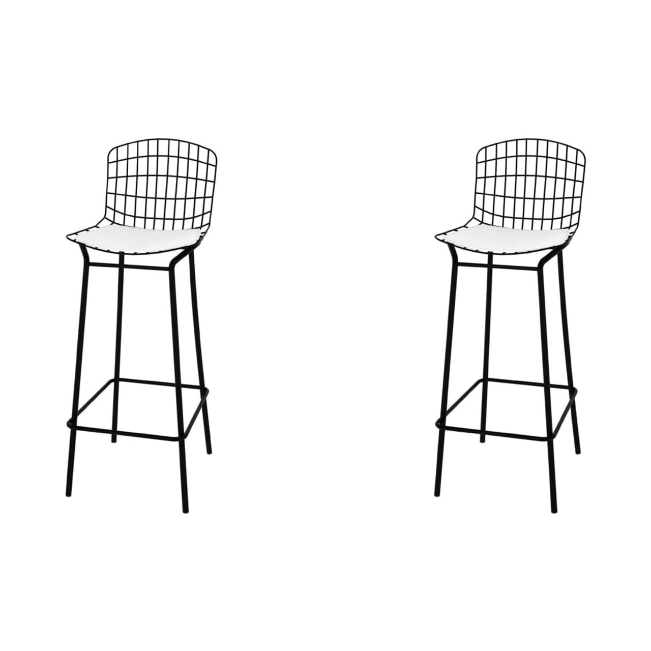 Kingsley Barstool in Black and Dark Walnut (Set of 3)