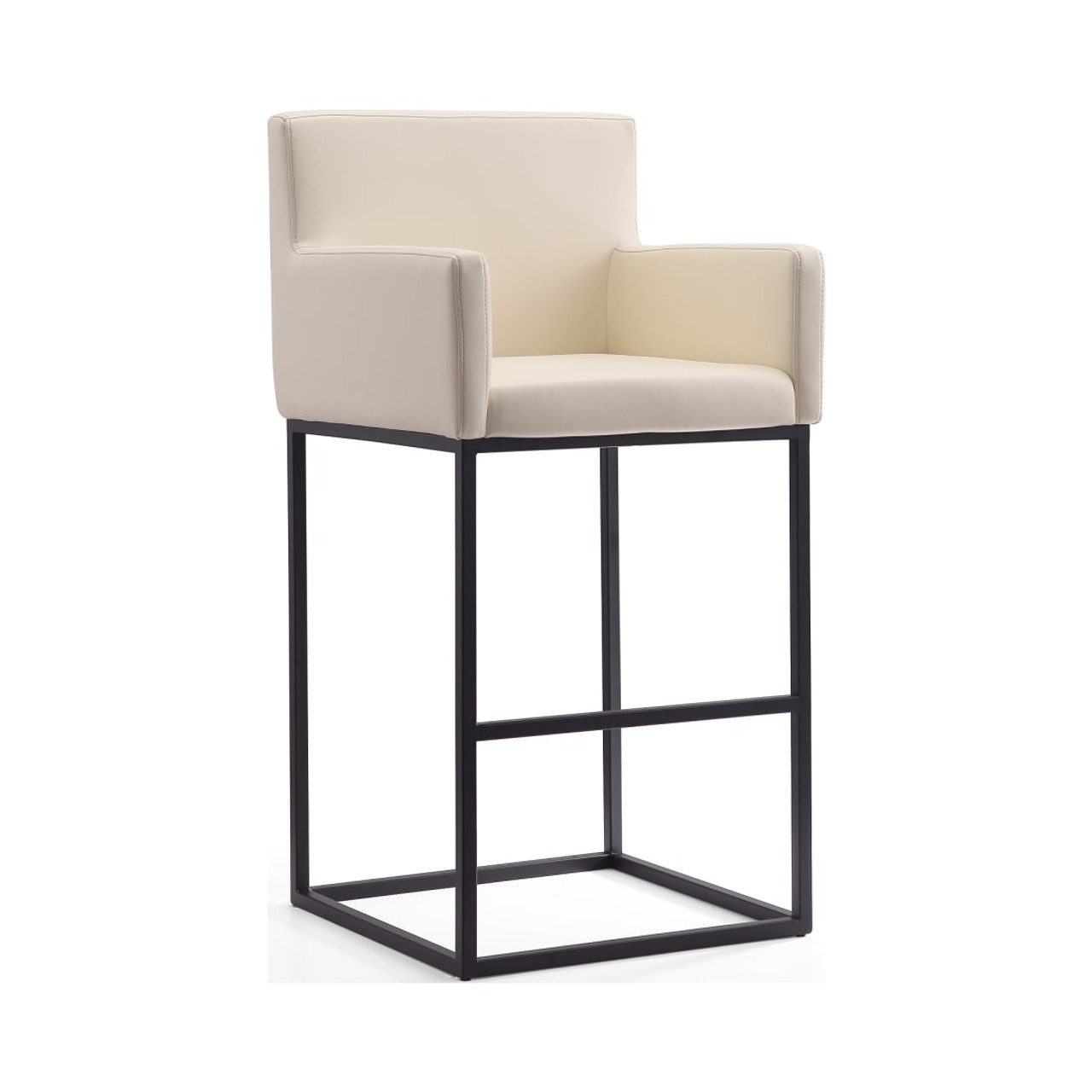 Ambassador Barstool in Cream and Black (Set of 3)