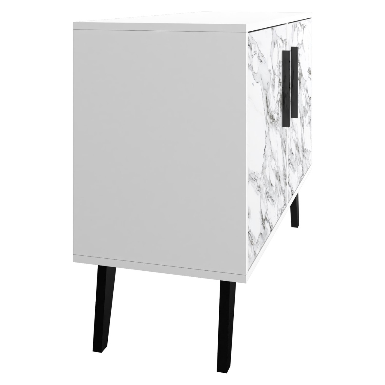 Amsterdam Double Side Table 2.0 in White Marble