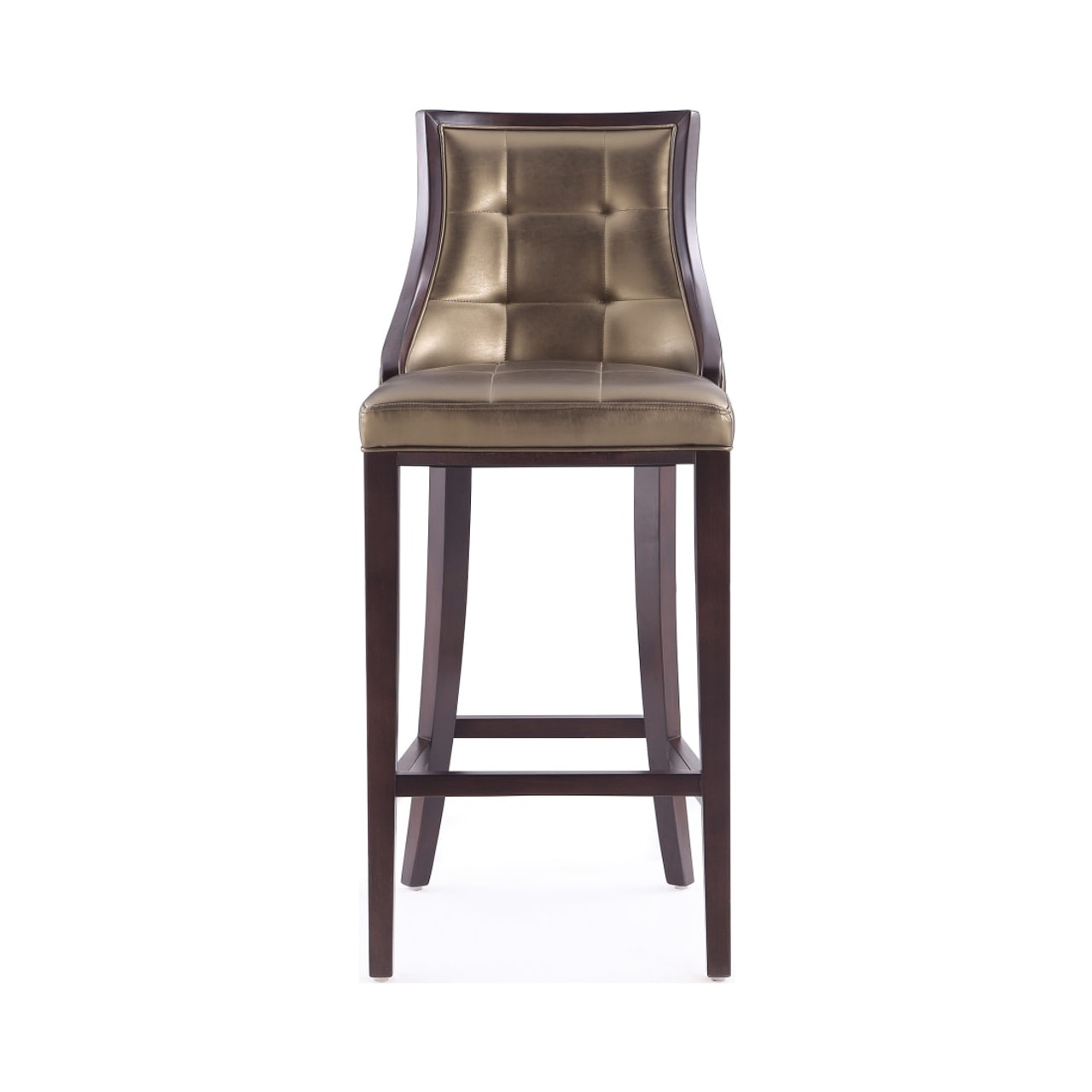 Fifth Avenue Bar Stool in Bronze and Walnut (Set of 3)