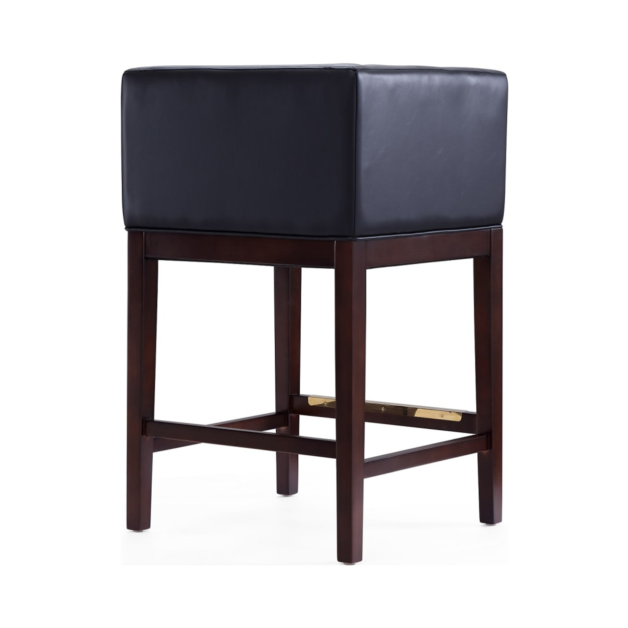 Kingsley Counter Stool in Black and Dark Walnut (Set of 2)