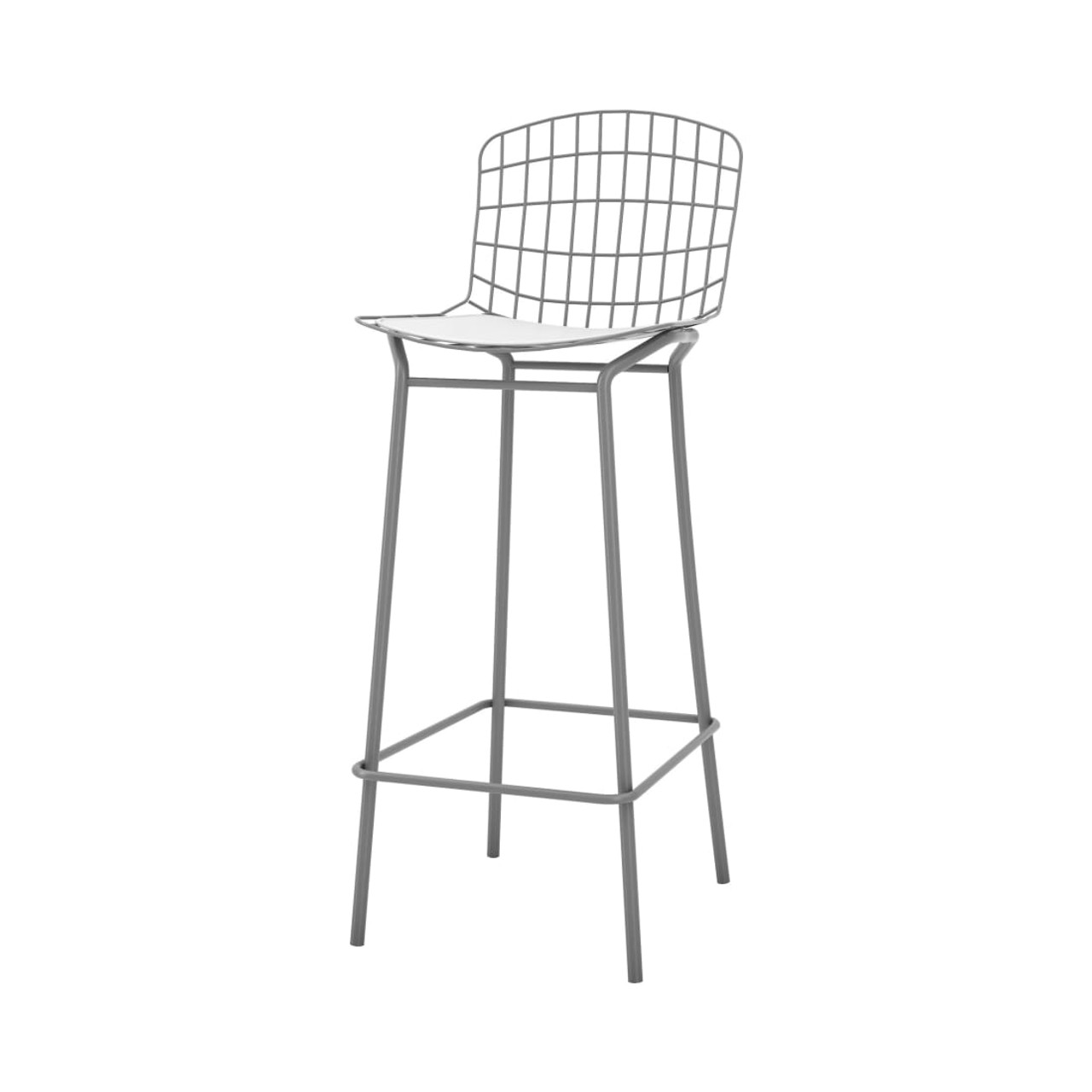 Madeline Barstool in Charcoal Gray and White (Set of 3)