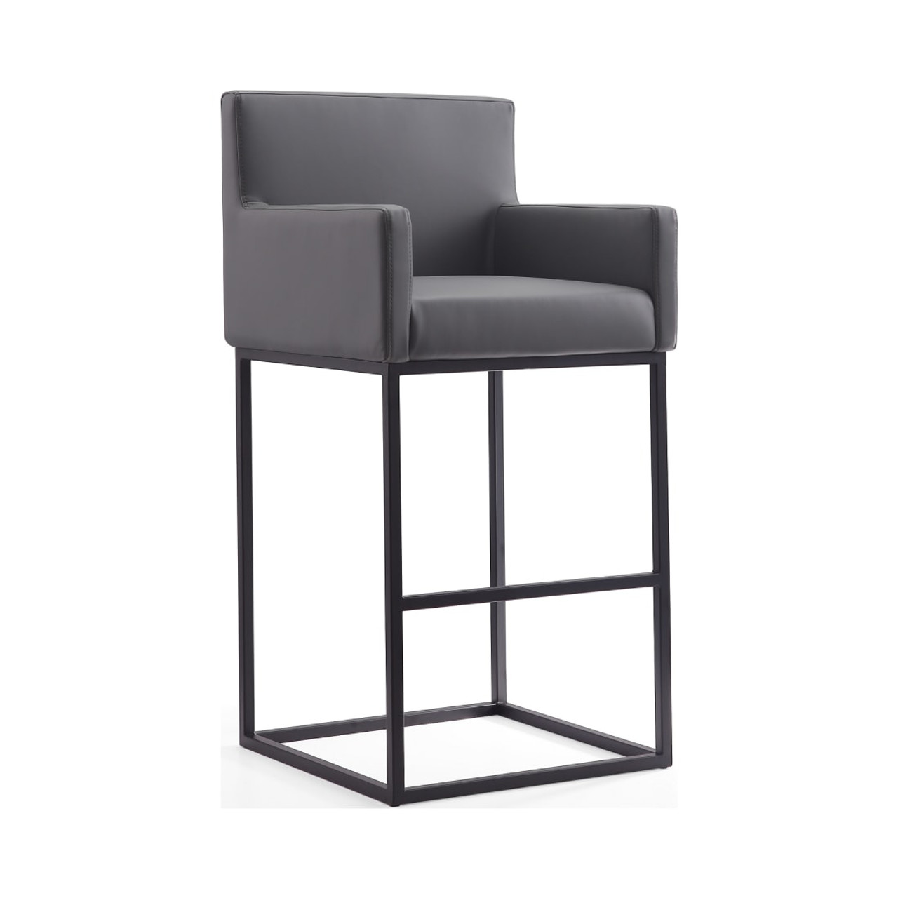 Ambassador Barstool in Gray and Black (Set of 3)