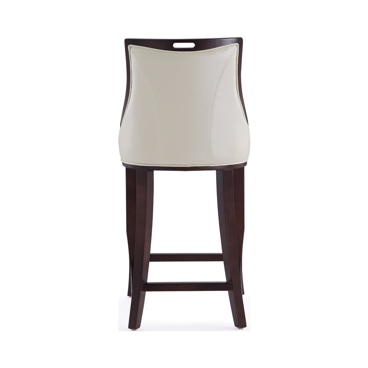 Emperor Bar Stool in Pearl White and Walnut