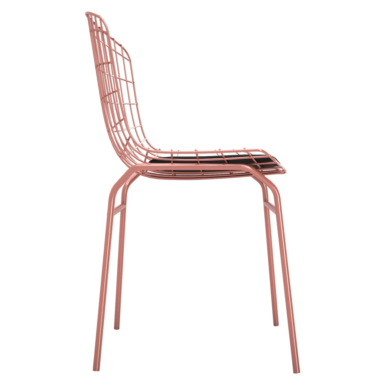 Madeline Chair in Rose Pink Gold and Black (Set of 2)