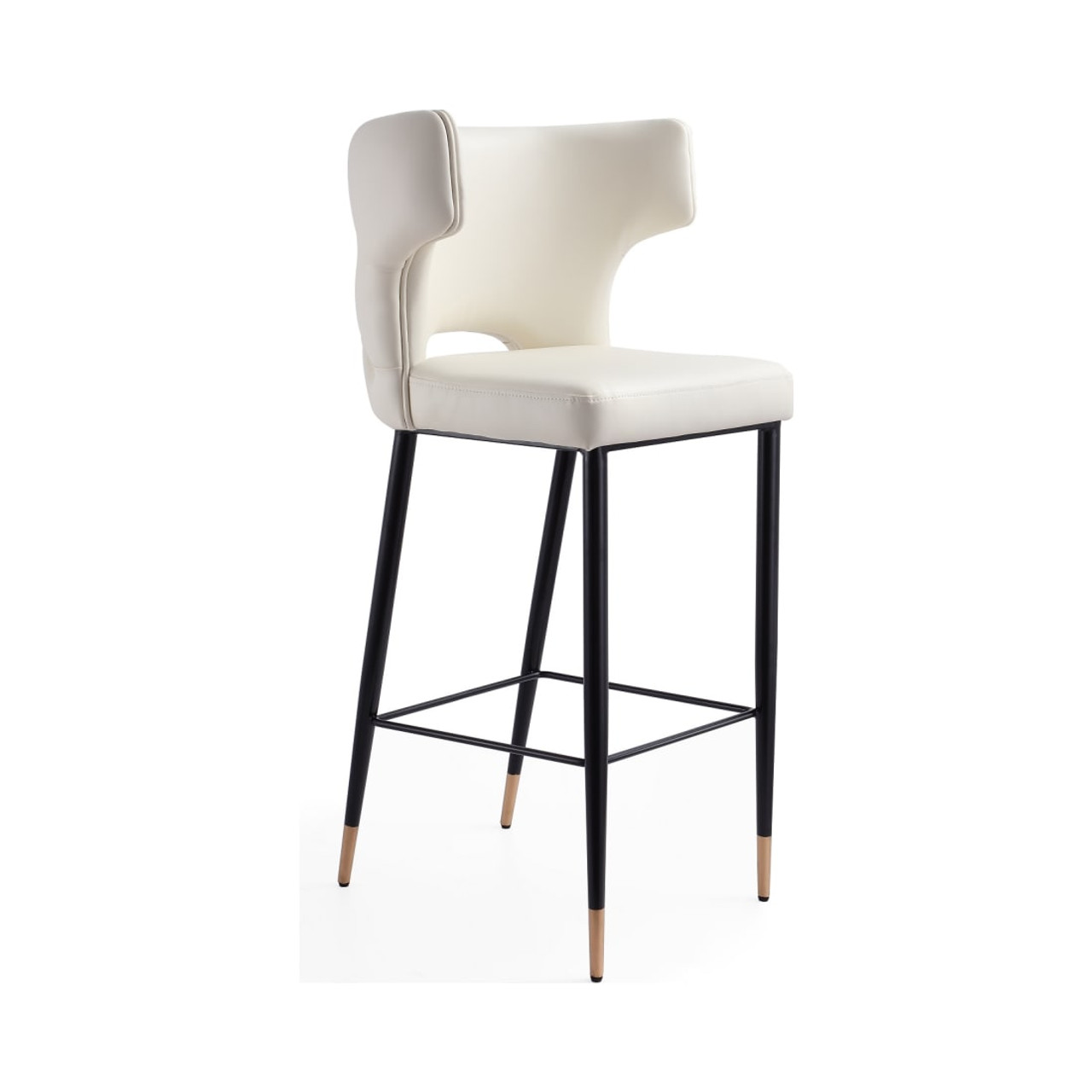 Holguin Barstool in Cream, Black and Gold (Set of 3)