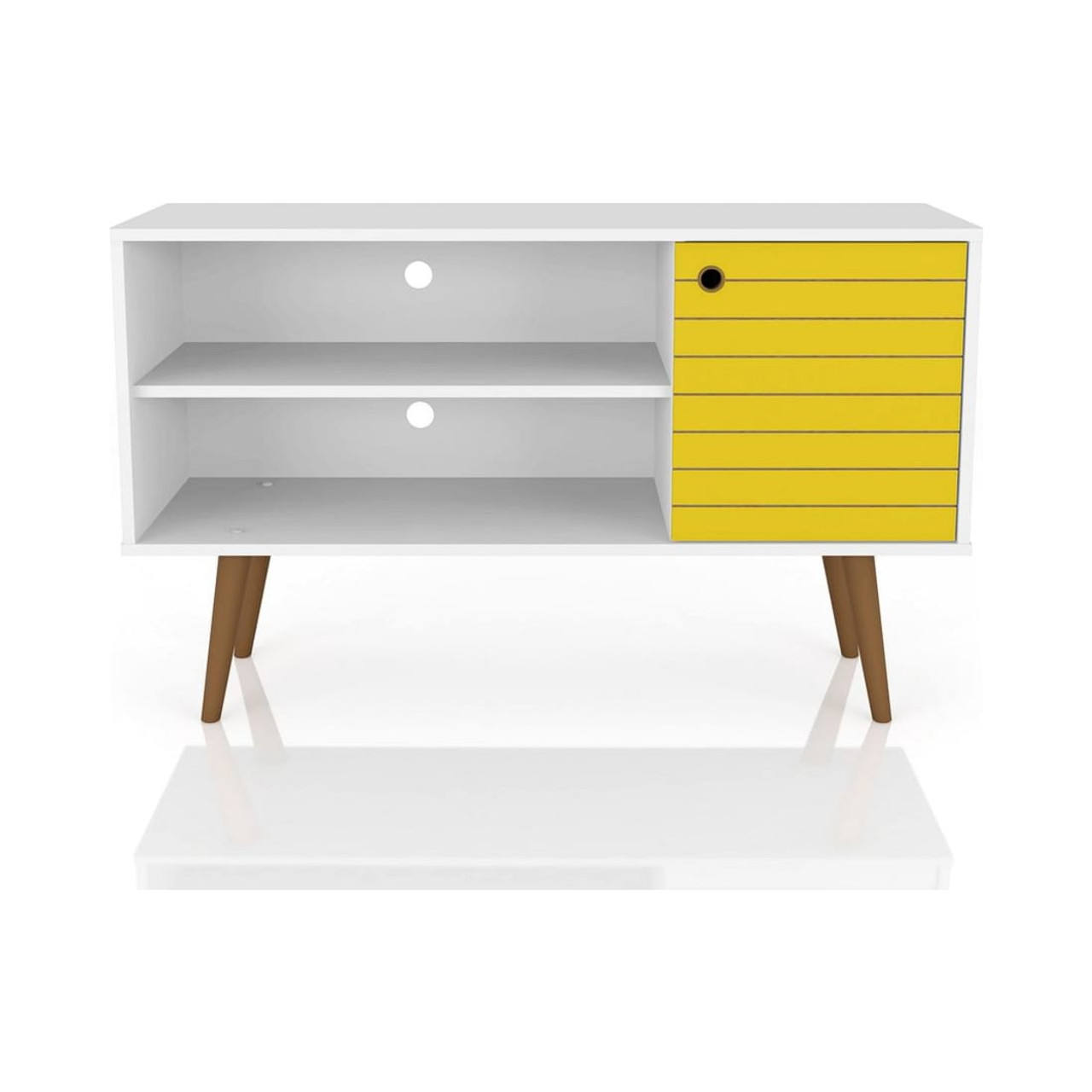 Liberty 42.52” TV Stand in White and Yellow