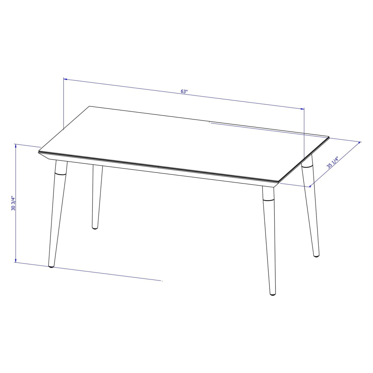 Utopia 62.99” Dining Table in Off White and Maple Cream