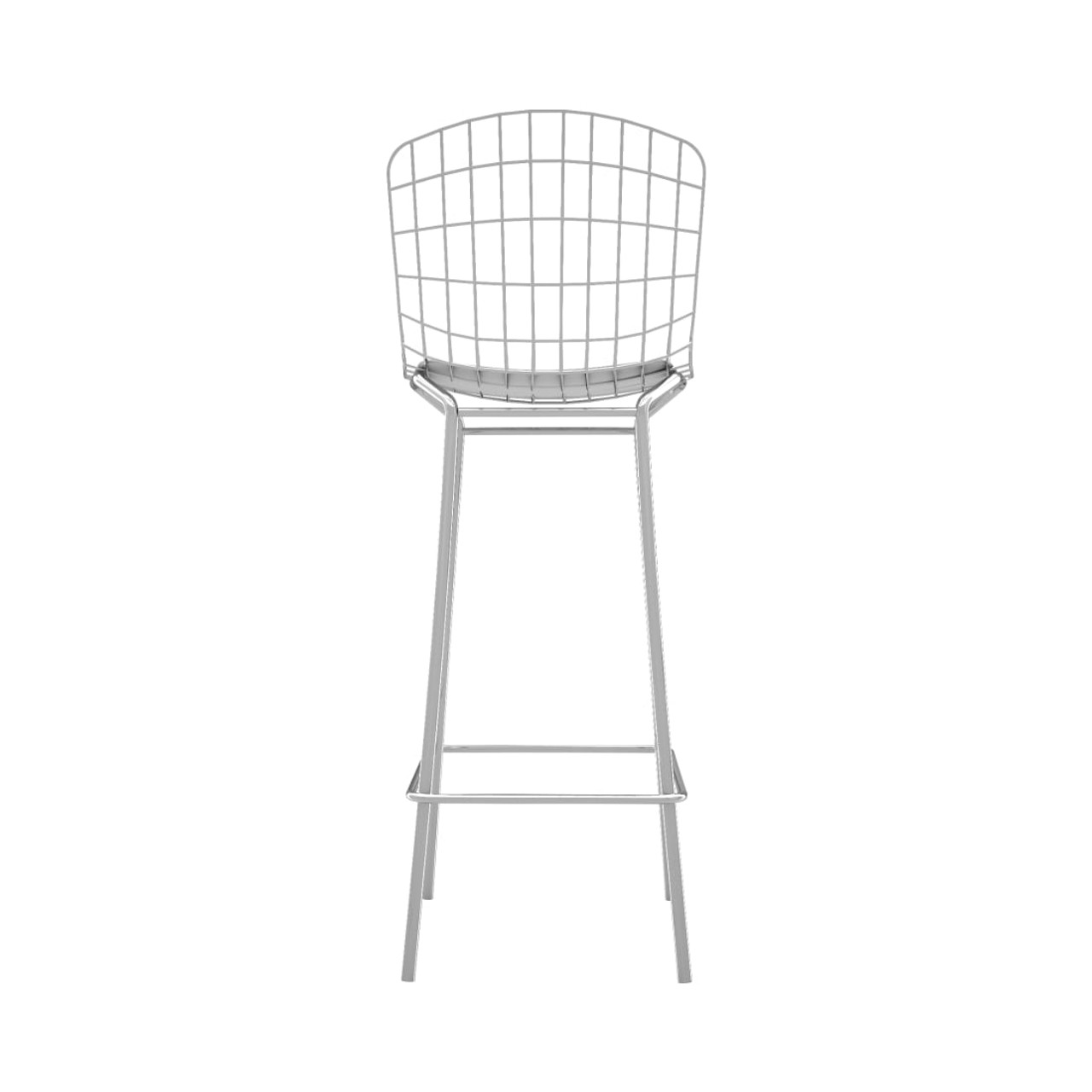 Madeline Barstool in Silver and White (Set of 2)