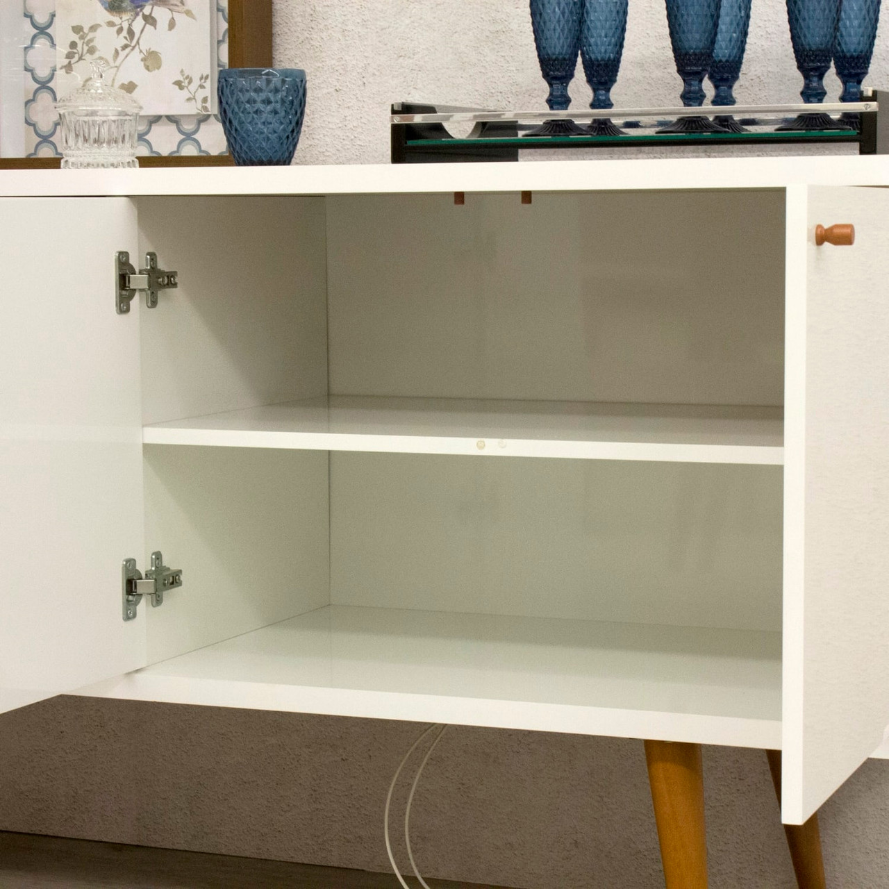 Utopia Sideboard in White Gloss and Maple Cream