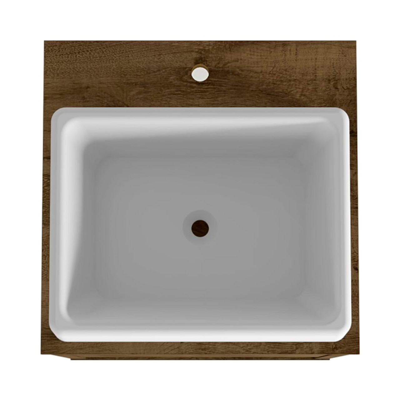 Liberty 17.71” Bathroom Vanity Sink in Rustic Brown and Aqua Blue