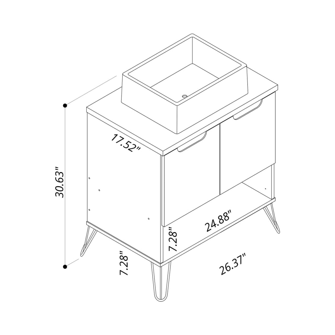 Rockefeller 26.38 Bathroom Vanity Sink 2.0 in Nature