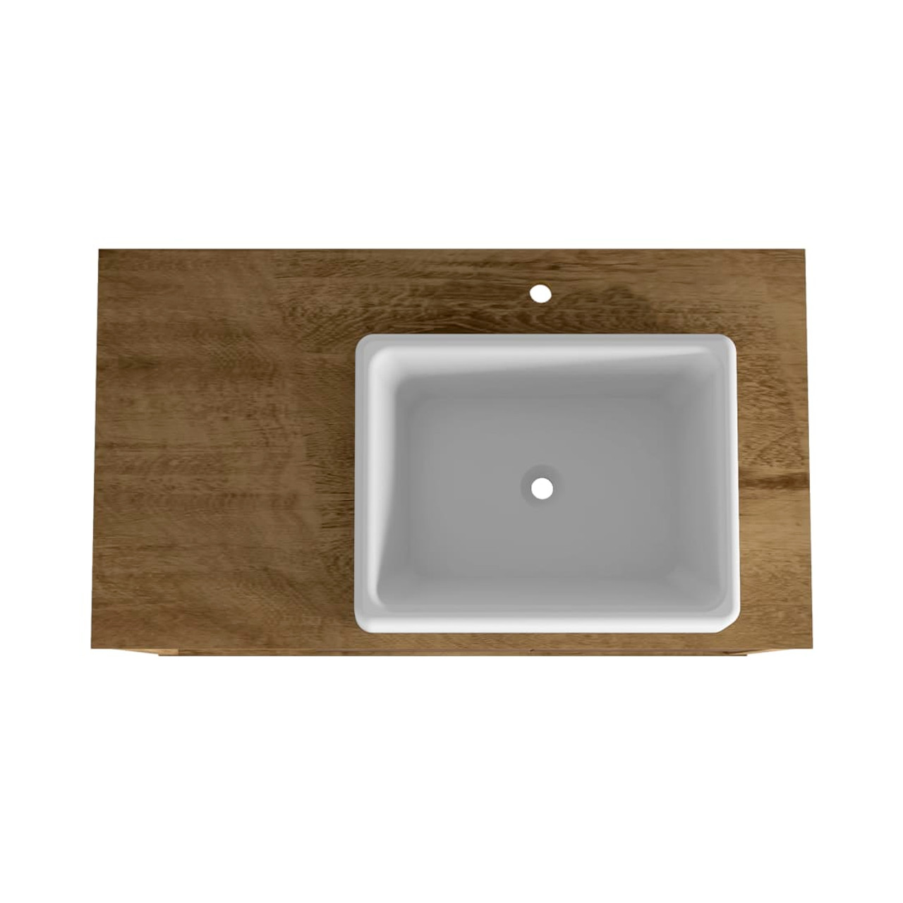 Liberty Floating 31.49” Bathroom Vanity Sink in Rustic Brown and White