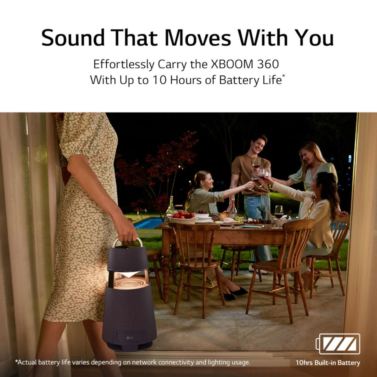 LG XBOOM 360 Omnidirectional Sound Portable Wireless Bluetooth Speaker - RP4G