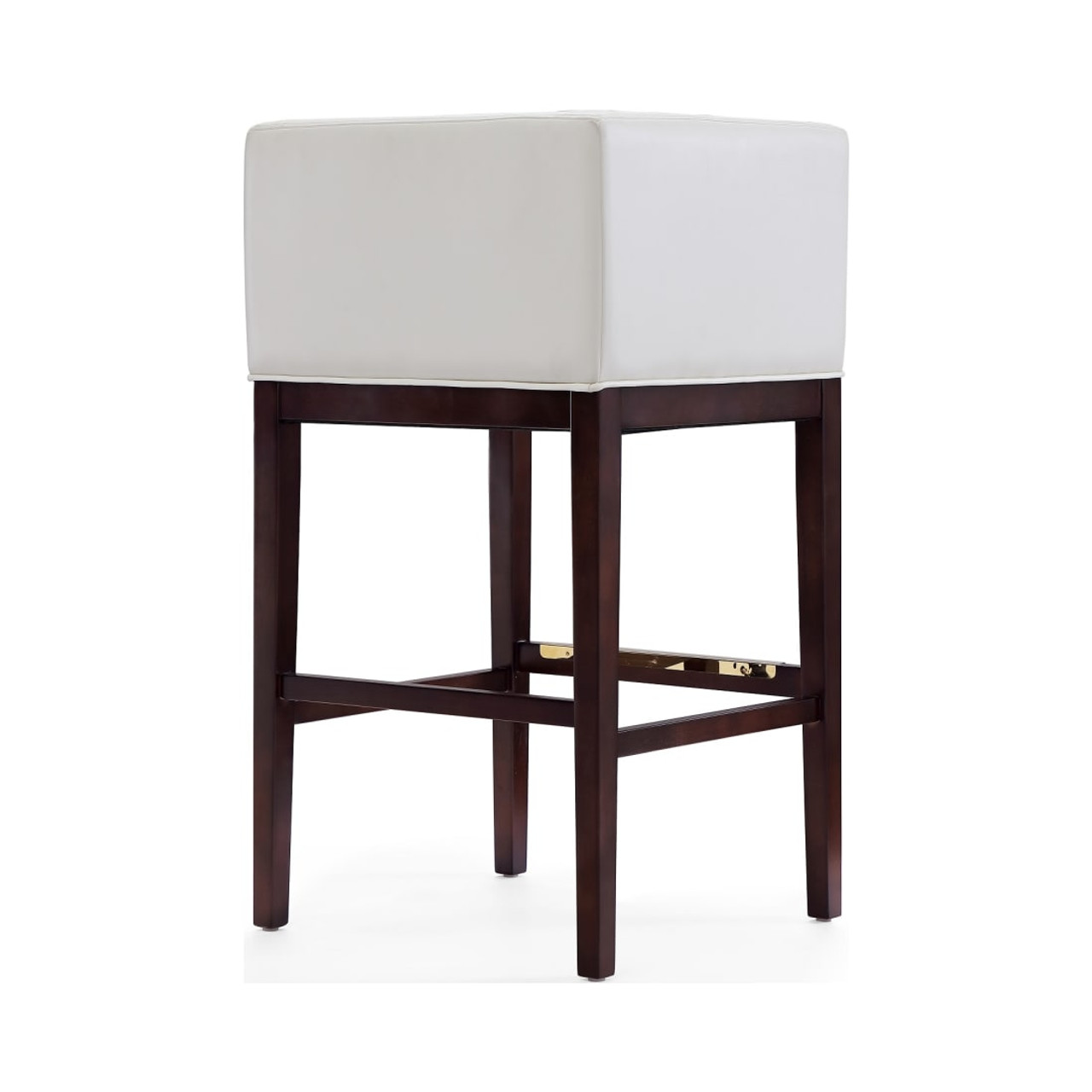 Kingsley Barstool in Ivory and Dark Walnut (Set of 2)