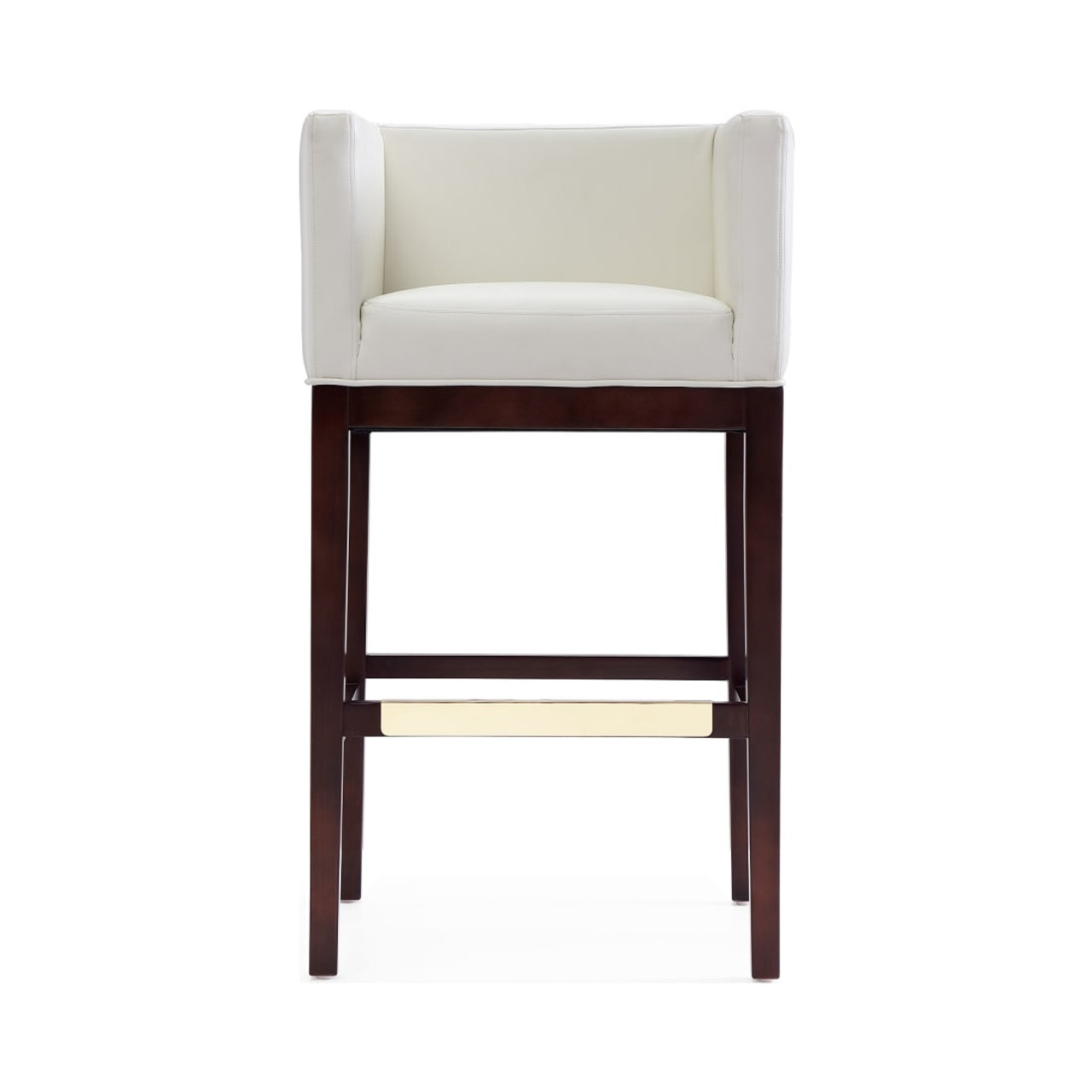 Kingsley Barstool in Ivory and Dark Walnut (Set of 3)