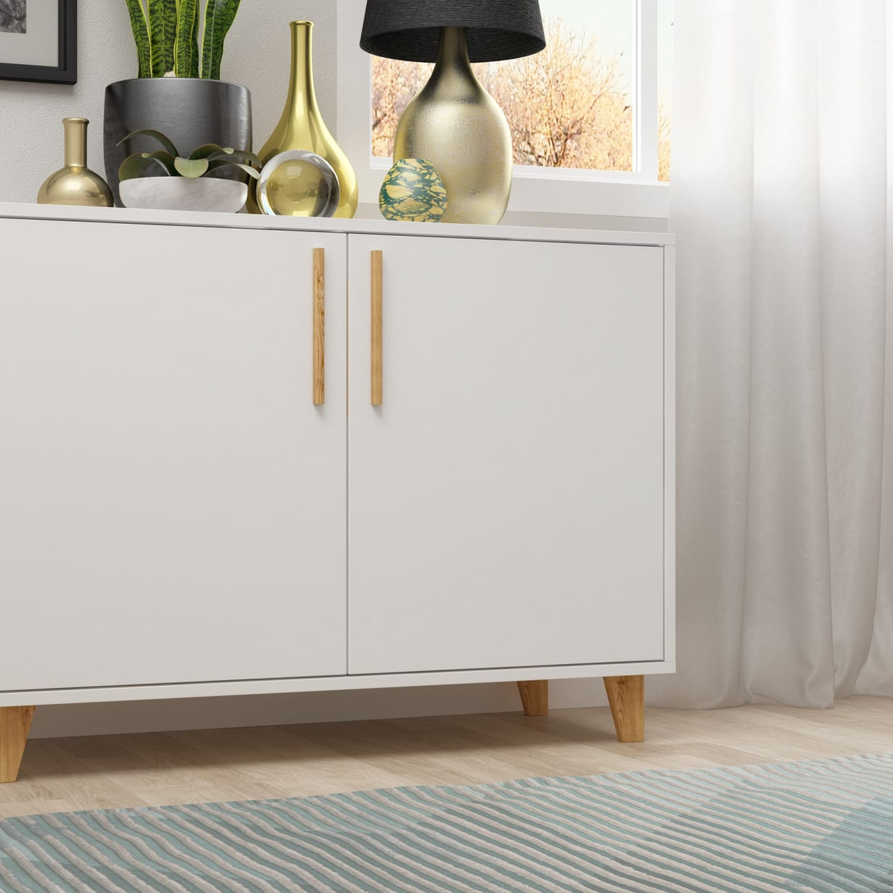 Herald Double Side Cabinet in White