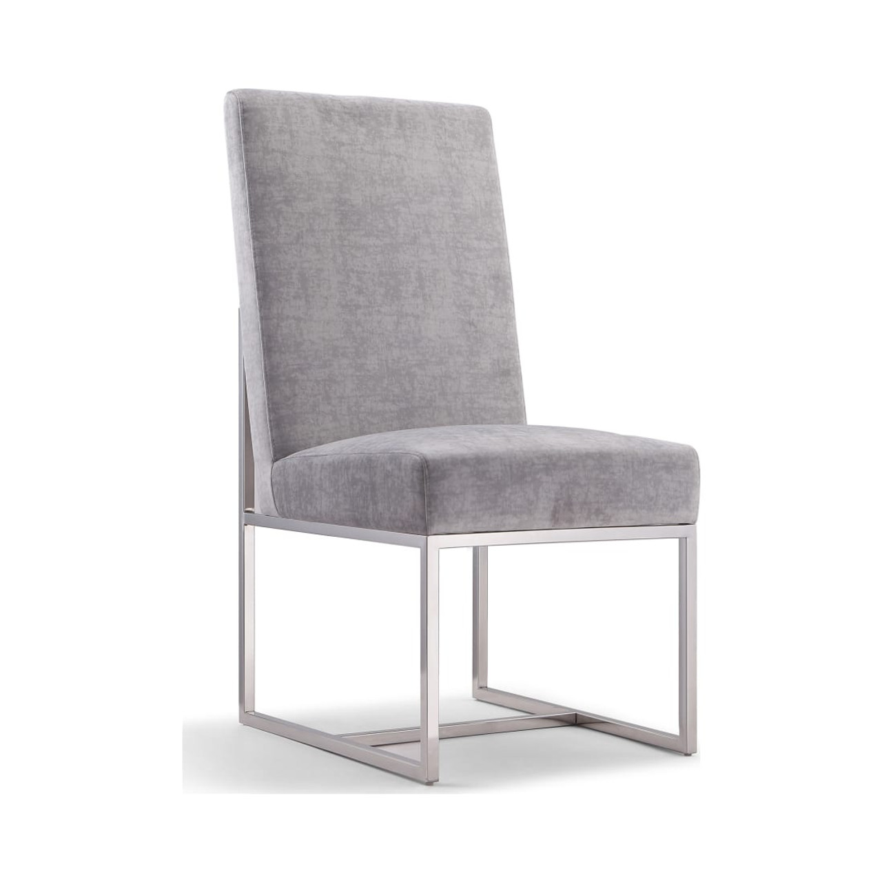 Element Velvet Dining Chair in Gray (Set of 2)