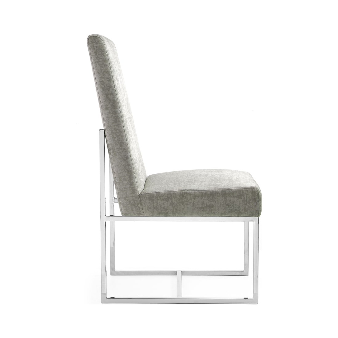 Element Velvet Dining Chair in Steel (Set of 2)