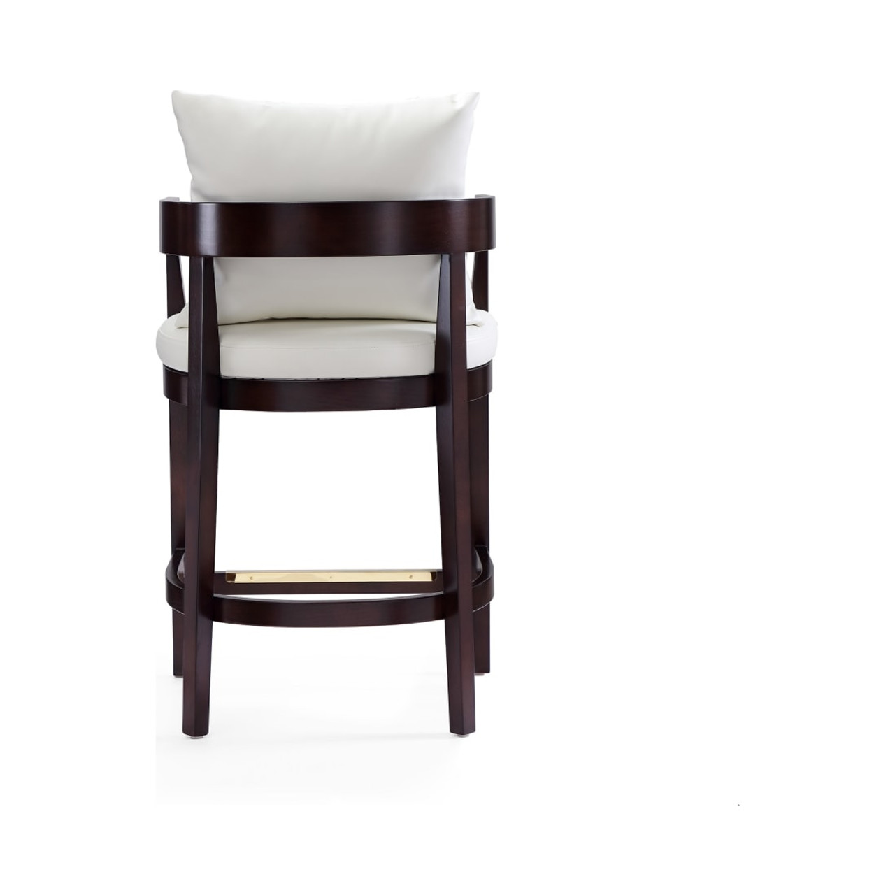 Ritz Counter Stool in Ivory and Dark Walnut (Set of 3)