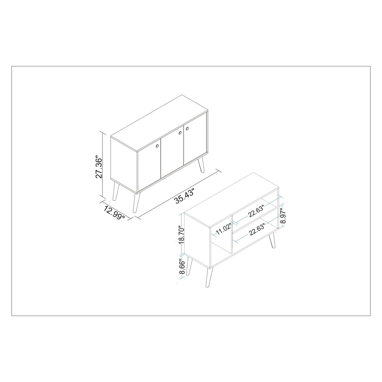 Bromma 35.43” Buffet Stand in White