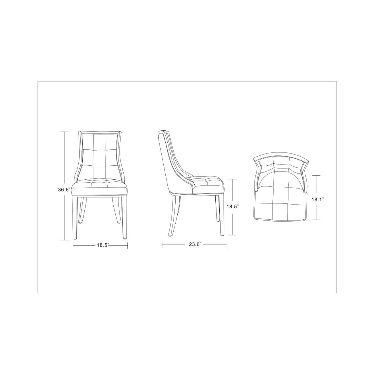 Fifth Avenue Faux Leather Dining Chair (Set of Two) in Cream and Walnut