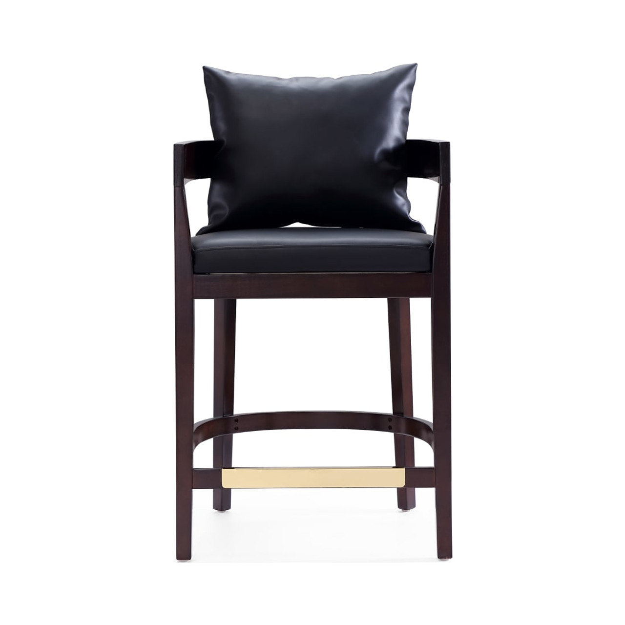 Ritz Counter Stool in Black and Dark Walnut