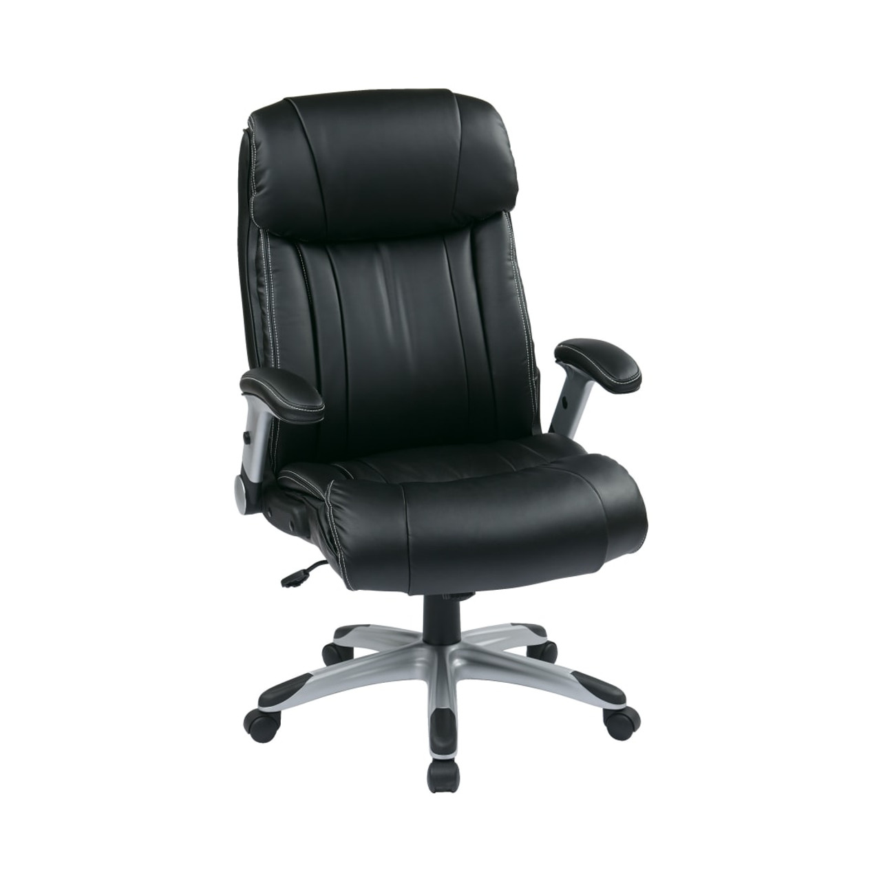 Work Smart Executive Bonded Leather Chair in Silver/Black