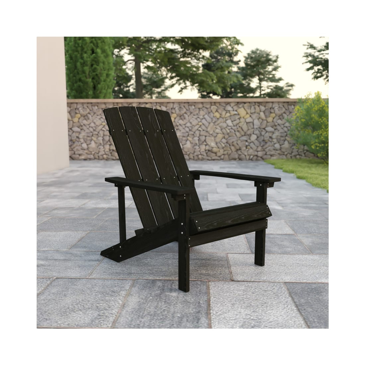 Charlestown All Weather Poly Resin Wood Adirondack Chair in Slate Gray