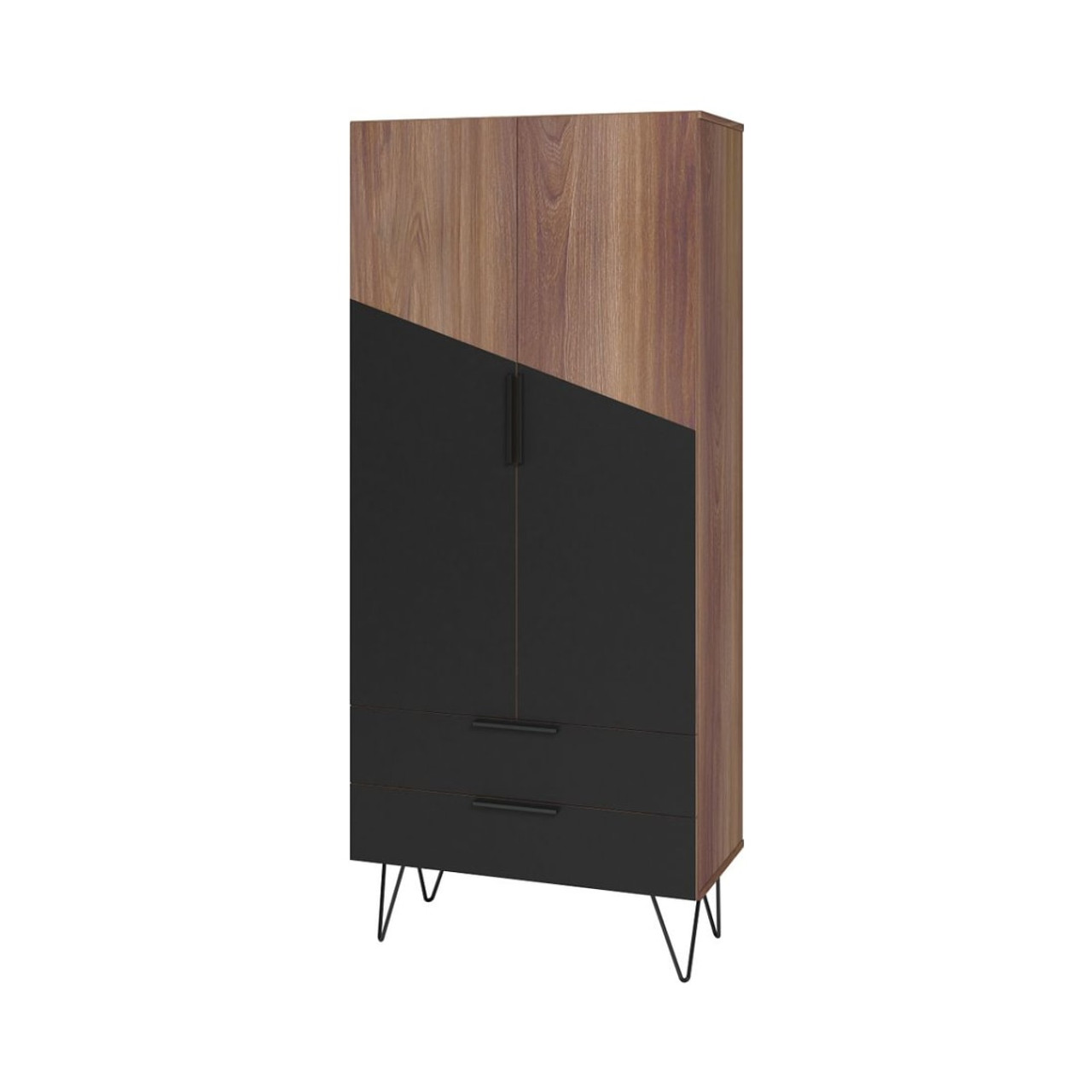 Beekman 67.32" Tall Cabinet in Brown and Black