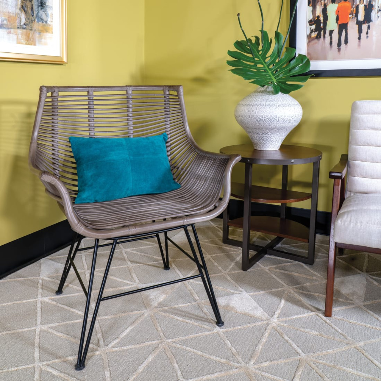 Dallas Chair with Gray Wash Rattan Frame ASM