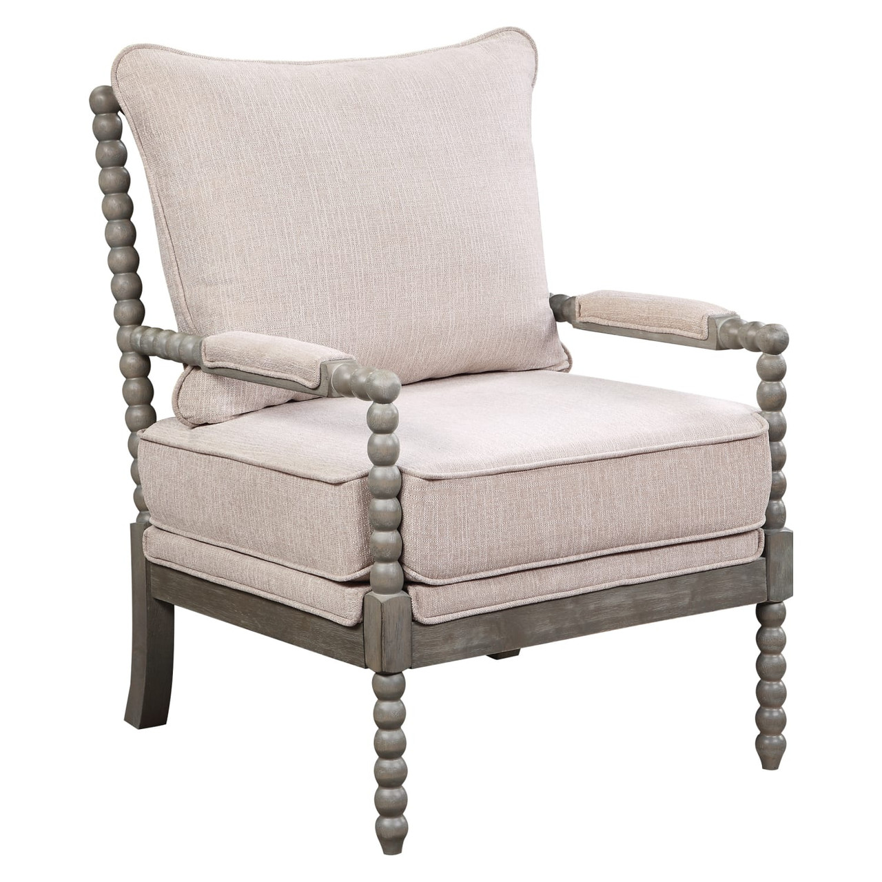 Abbott Chair in Linen Fabric with Brushed Gray Base K/D