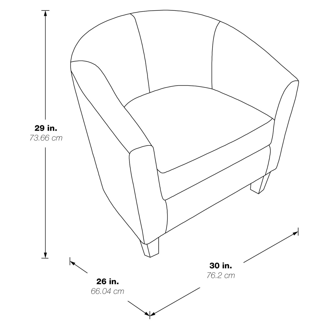 Ethan Fabric Tub Chair with Dark Espresso Wood Legs in Cocoa