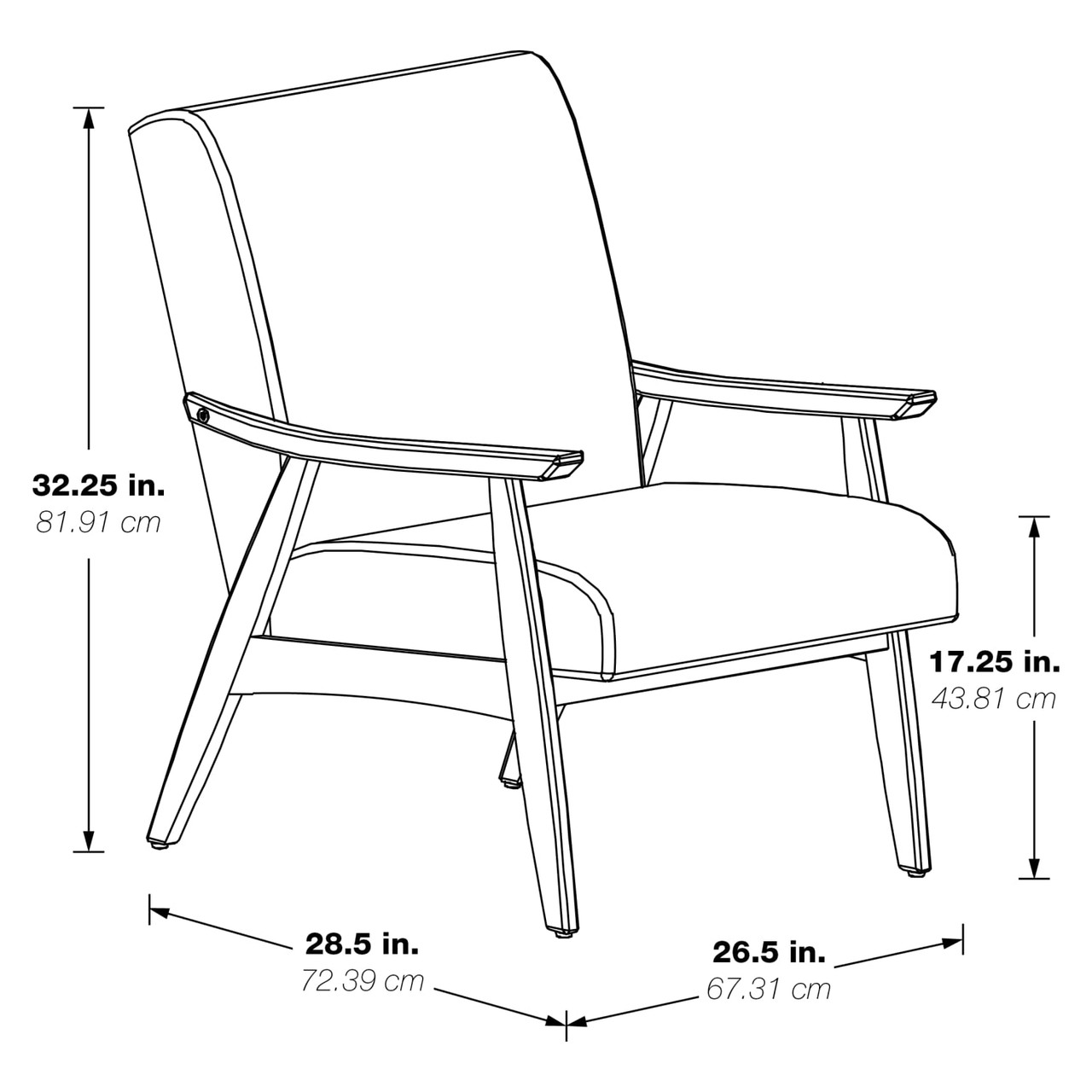 Davis Chair in Linen fabric with medium Espresso frame.