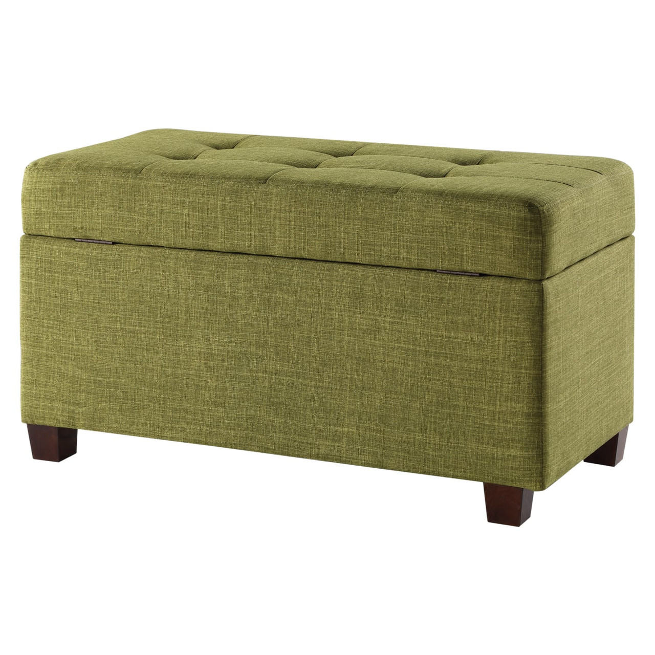 Storage Ottoman in Green Fabric